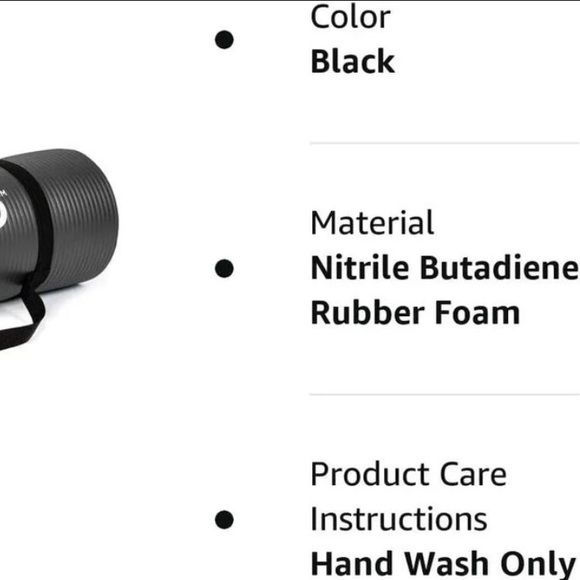 Maxima Fitness Gym Exercise, Yoga, or Pilates Black Unisex Mat - Picture 4 of 4